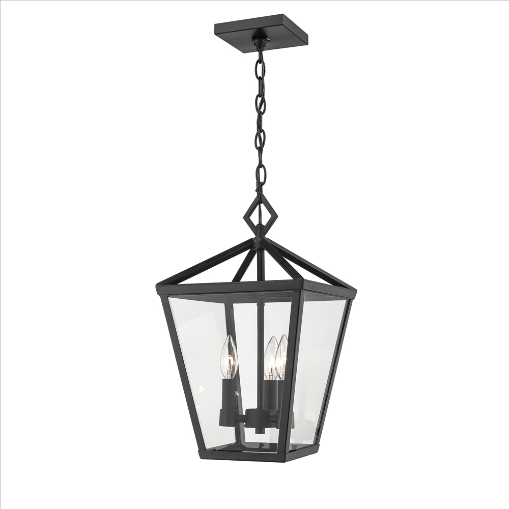 Millennium Lighting 2534-PBK Arnold Three Light Aluminum Outdoor Mini Pendant Powder Coated Black finish