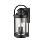 Millennium Lighting 2543-PBK Livingston Three Light Aluminum Outdoor Wall Sconce Powder Coated Black finish