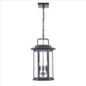 Millennium Lighting 2687-PBK Ellis Three Light Outdoor Pendant Powder Coated Black finish