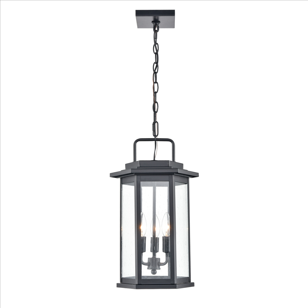 Millennium Lighting 2687-PBK Ellis Three Light Outdoor Pendant Powder Coated Black finish