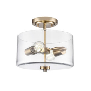 Millennium Lighting 2710-MG Verlana Two Light Semi Flush Modern Gold finish