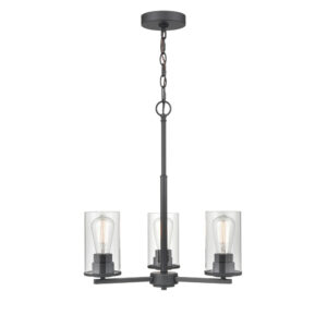 Millennium Lighting 2713-MB Verlana Three Light Chandelier Matte Black finish
