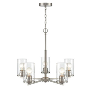 Millennium Lighting 2715-BN Verlana Five Light Chandelier Brushed Nickel Finish