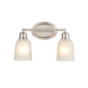 Millennium Lighting 2802-BN Amberle Two Light Vanity Brushed Nickel Finish