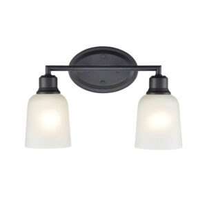 Millennium Lighting 2802-MB Amberle Two Light Vanity Matte Black finish
