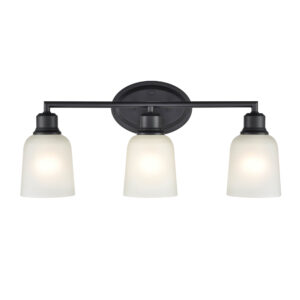 Millennium Lighting 2803-MB Amberle Three Light Vanity Matte Black finish