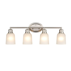 Millennium Lighting 2804-BN Amberle Four Light Vanity Brushed Nickel Finish