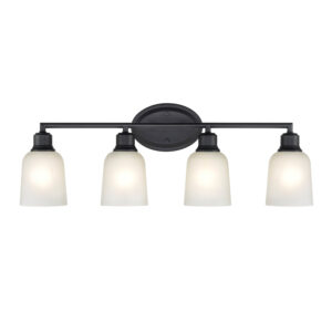 Millennium Lighting 2804-MB Amberle Four Light Vanity Matte Black finish