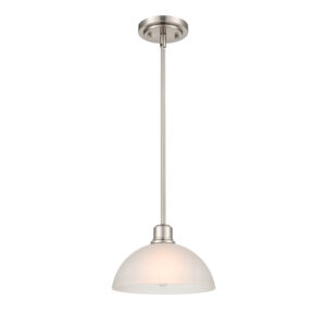 Millennium Lighting 2811-BN Amberle One Light Pendant Brushed Nickel Finish