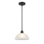 Millennium Lighting 2811-MB Amberle One Light Pendant Matte Black finish