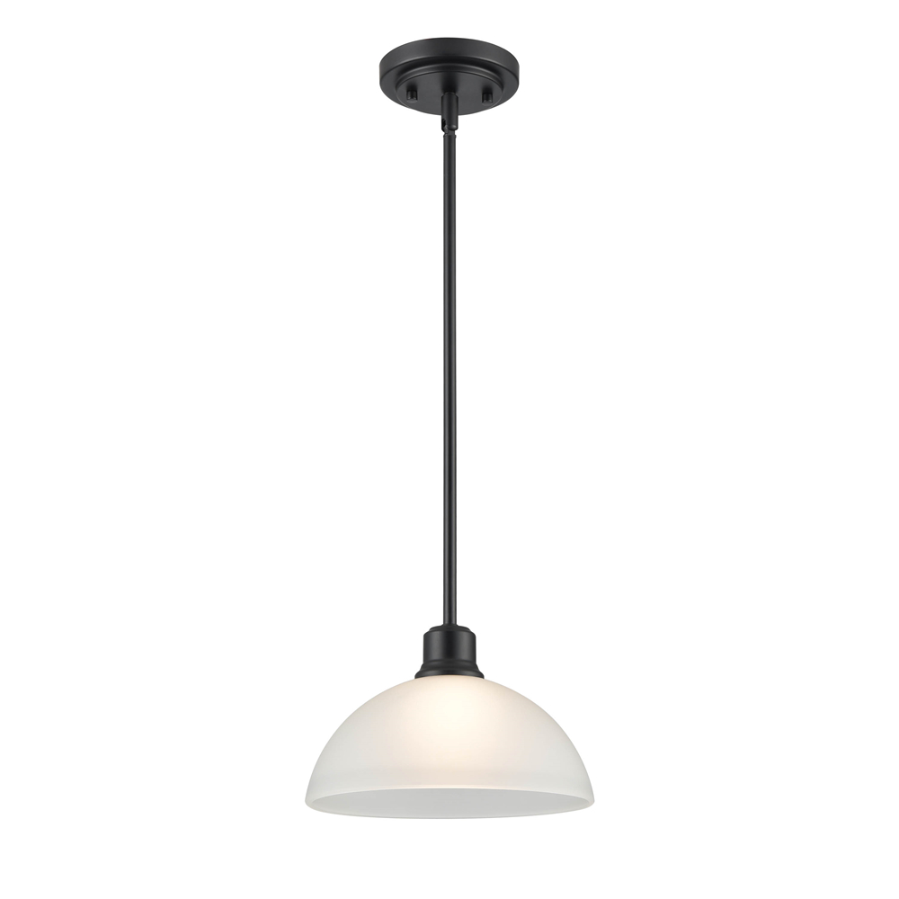 Millennium Lighting 2811-MB Amberle One Light Pendant Matte Black finish