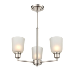 Millennium Lighting 2813-BN Amberle Three Light Chandelier Brushed Nickel Finish