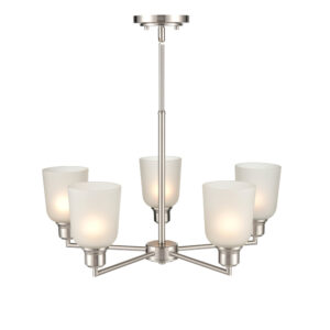 Millennium Lighting 2815-BN Amberle Five Light Chandelier Brushed Nickel finish