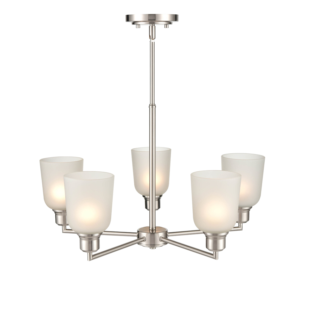 Millennium Lighting 2815-BN Amberle Five Light Chandelier Brushed Nickel finish