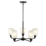 Millennium Lighting 2815-MB Amberle Five Light Chandelier Matte Black finish