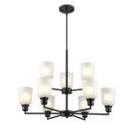 Millennium Lighting 2819-MB Amberle Nine Light Chandelier Matte Black finish