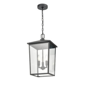 Millennium Lighting 2973-PBK Fetterton Three Light Outdoor Pendant Powder Coated Black finish