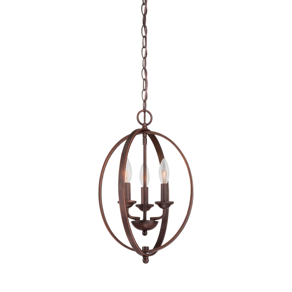 Millennium Lighting 3033-RBZ Three Light Foyer Pendant Rubbed Bronze finish