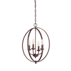 Millennium Lighting 3034-RBZ Four Light Foyer Pendant Rubbed Bronze finish