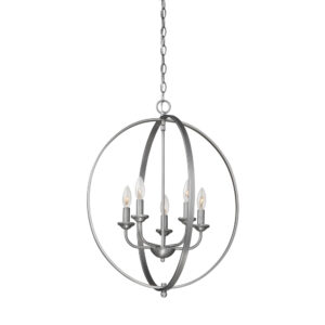 Millennium Lighting 3035-BPW Five Light Pendant Brushed Pewter finish