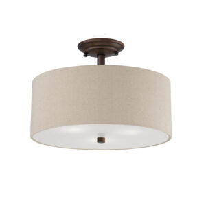 Millennium Lighting 3123-RBZ Jackson Three Light Semi Flush  Rubbed Bronze finish