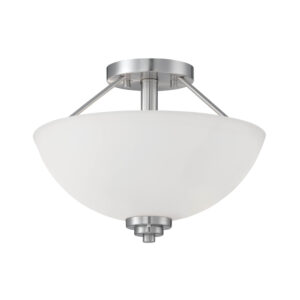 Millennium Lighting 3152-SN Durham Two Light Semi Flush  Satin Nickel finish