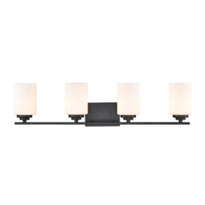 Millennium Lighting 3184-MB Durham Four Light Vanity Matte Black finish