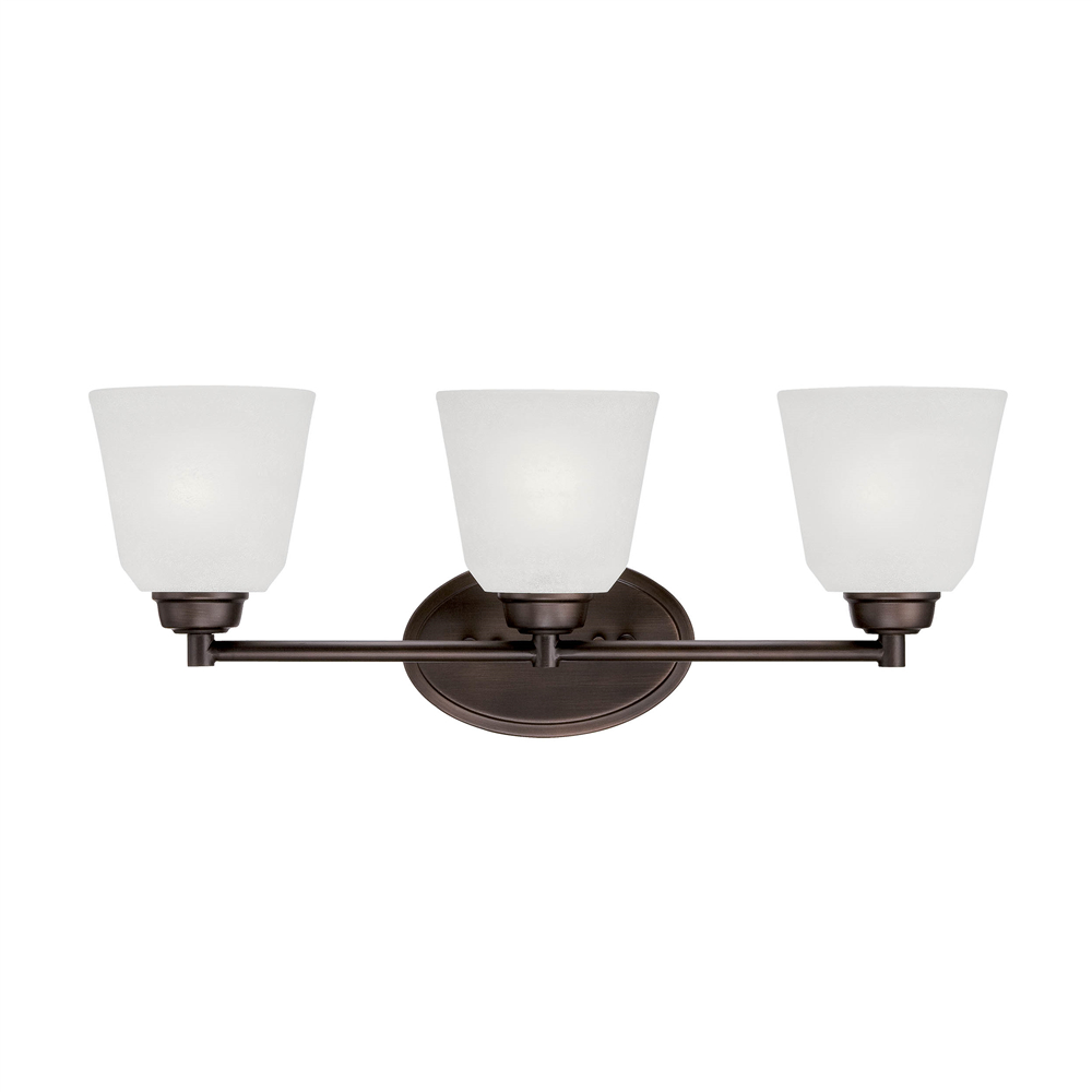 Millennium Lighting 3223-RBZ Franklin Three Light Vanity Rubbed Bronze finish