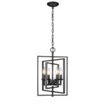 Millennium Lighting 3230-MB Nellis Four Light Folding Pendant Matte Black finish