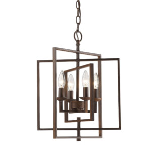 Millennium Lighting 3230-RBZ Nellis Four Light Folding Pendant Rubbed Bronze finish