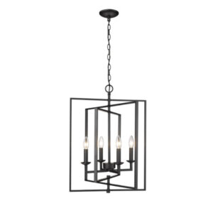 Millennium Lighting 3231-MB Nellis Four Light Folding Pendant Matte Black finish