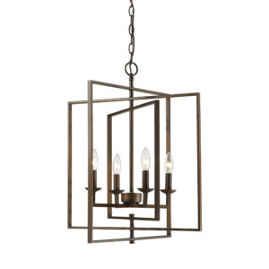 Millennium Lighting 3231-RBZ Nellis Four Light Folding Pendant Rubbed Bronze finish