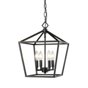 Millennium Lighting 3234-MB Four Light Lantern Matte Black finish