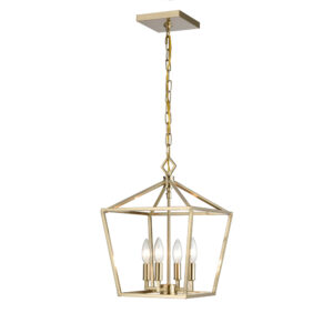 Millennium Lighting 3234-MG Four Light Lantern Modern Gold finish