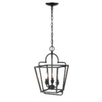 Millennium Lighting 3236-MB Three Light Dual Mount Lantern / Flush Mount Matte Black finish
