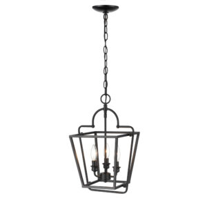 Millennium Lighting 3236-MB Three Light Dual Mount Lantern / Flush Mount Matte Black finish