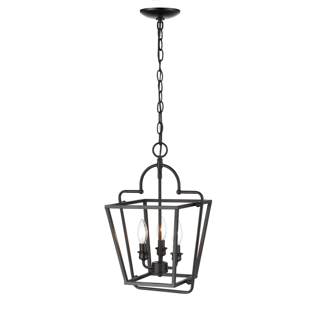 Millennium Lighting 3236-MB Three Light Dual Mount Lantern / Flush Mount Matte Black finish