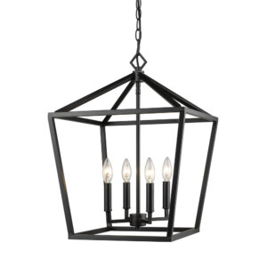 Millennium Lighting 3244-MB Four Light Lantern Matte Black finish