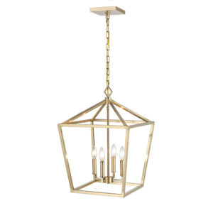 Millennium Lighting 3244-MG Four Light Lantern Modern Gold finish