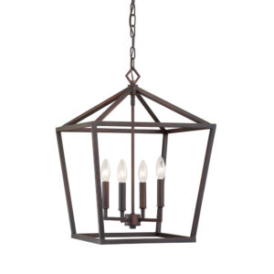 Millennium Lighting 3244-RBZ Four Light Lantern Rubbed Bronze finish