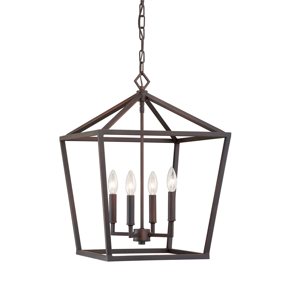 Millennium Lighting 3244-RBZ Four Light Lantern Rubbed Bronze finish