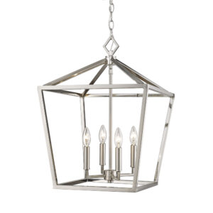 Millennium Lighting 3244-SN Four Light Lantern Satin Nickel finish