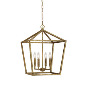 Millennium Lighting 3244-VG Four Light Lantern Vintage Gold finish