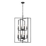 Millennium Lighting 3248-MB Nellis Eight Light Folding Pendant Matte Black finish