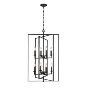 Millennium Lighting 3248-MB Nellis Eight Light Folding Pendant Matte Black finish