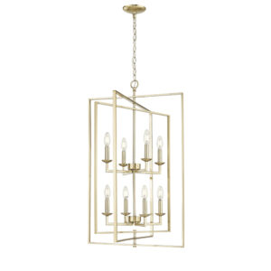 Millennium Lighting 3248-MG Nellis Eight Light Folding Pendant Modern Gold finish