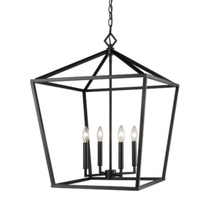 Millennium Lighting 3254-MB Four Light Lantern Matte Black finish