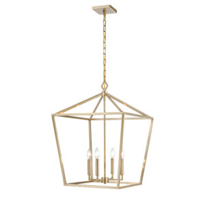 Millennium Lighting 3254-MG Four Light Lantern Modern Gold finish