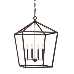 Millennium Lighting 3254-RBZ Four Light Lantern Rubbed Bronze finish