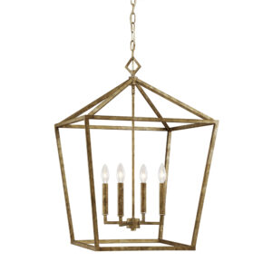 Millennium Lighting 3254-VG Four Light Lantern Vintage Gold finish